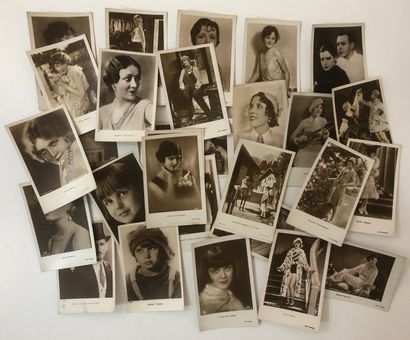 null Silent movie stars. 77 silver prints, postcard size.