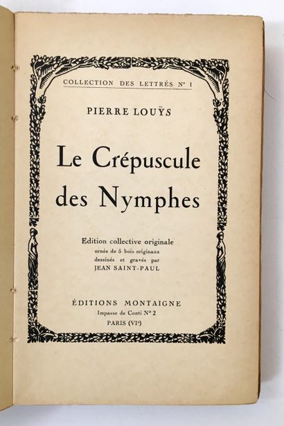 null [3 VOLUMES OF PIERRE LOUŸS] Pierre LOUŸS - Raphaël COLLIN. Aphrodite, ancient...