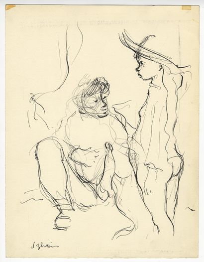 null Sylvain VIGNY (1903-1970). Erotic scenes, around 1950. 8 ink drawings and 1...