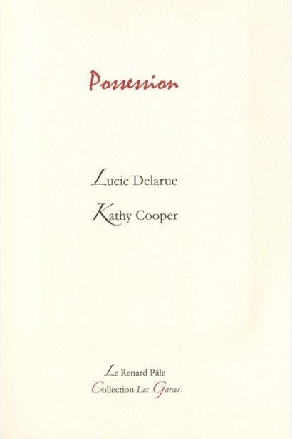 null Kathy COOPER. Possession. Renard Pâle. Edition of a selection of 7 poems by...