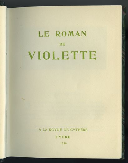 null [Marquise de MANNOURY d'ECTOT - Charles-Auguste EDELMANN]. Le Roman de Violette....