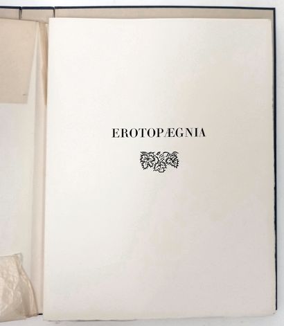 null Erotopaegnia. In-4 in sheets, cream paper cover printed in black, slipcase....