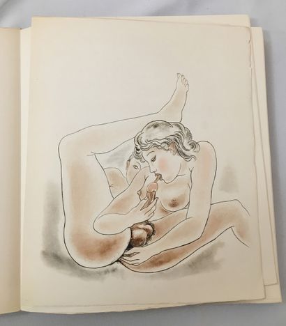 null [Pierre LOUŸS - Marcel VERTÈS]. Erotic poems by a famous author, illustrated...