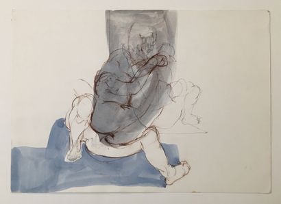 null Jacques CANONICI (born in 1944). Nude studies, circa 1960. 4 watercolors and...