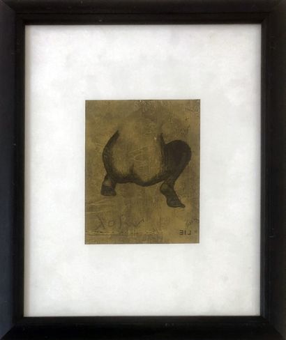 null [Unidentified artist]. Pair of Female Buttocks, ca. 1980. Enhanced pencil print,...