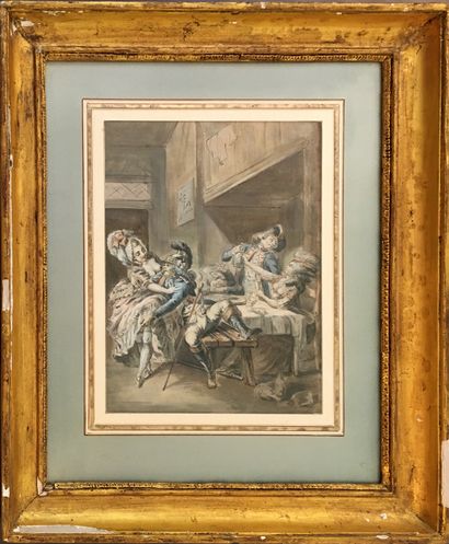 null [Unidentified artist]. Tavern scene, 19th century, in the spirit of the 18th...