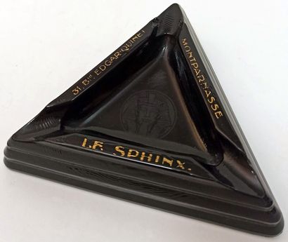 null [PROSTITUTION] The Sphinx, circa 1935. Advertising ashtray in glass, triangular...