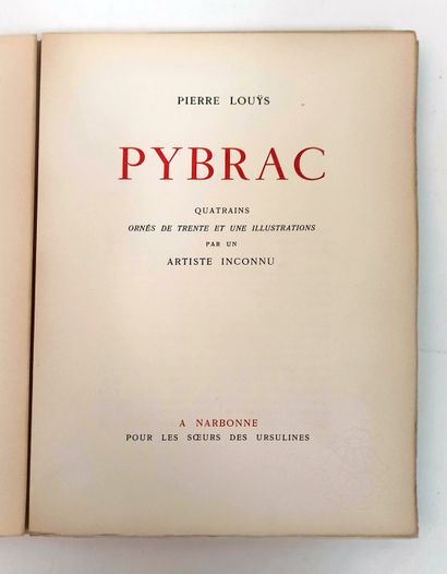 null Pierre LOUŸS - [Marcel VERTÈS]. Pybrac. Quatrains decorated with 31 illustrations...