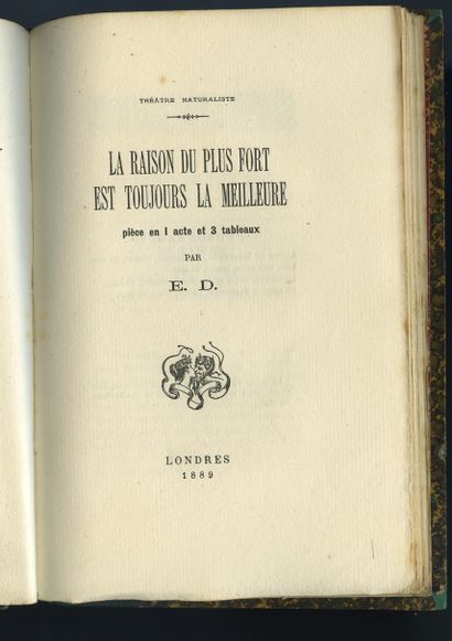 null ED [Edmond DUMOULIN]. Théâtre naturaliste. London, collection des érotiques...