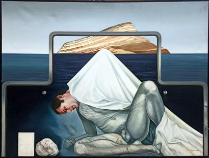 null MALE. Sato YAMAMOTO. Dream of Crete, daytime, 1981. Oil on canvas, 90 x 115...