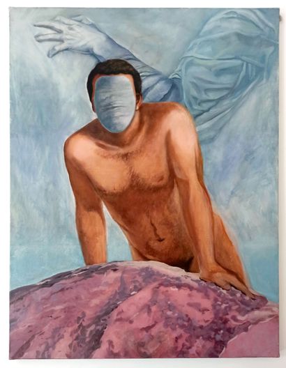 null MALE. Sato YAMAMOTO. Naked man without face, circa 1980. Oil on canvas, 73 x...