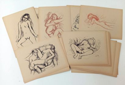 null André DULAURENS. Erotic arabesque. 63 offsetgraphies worked in direct, 1979....