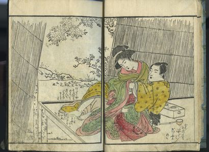 null JAPANESE PRINTS. Visit to the geishas, early 20th century. 3 collections of...