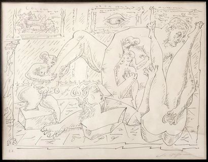 null André MASSON. The Giant, around 1960. Lithograph on paper, 46 x 57 cm. Signed...