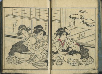null JAPANESE PRINTS. Visit to the geishas, early 20th century. 3 collections of...