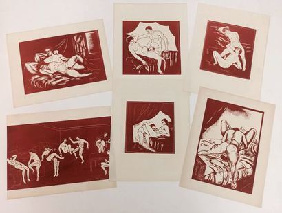 null Jean-Gabriel DARAGNÈS. Collection of ten master woodcuts, circa 1950. 10 woodcuts...