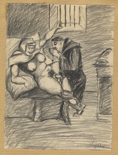 null Mitja LEYTHO. Stunden der Erbauung [Hours of Lust], ca. 1940. 7 original drawings...