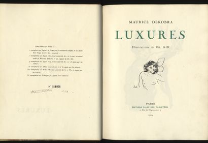 null [3 PROSTITUTION WORKS] Maurice DEKOBRA - Charles GIR. Lust. Éditions d'art des...