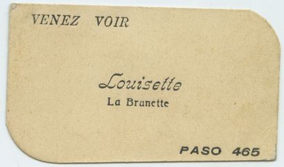 null [PROSTITUTION]. 6 business cards for brothels, including Le Sphinx; Louisette...