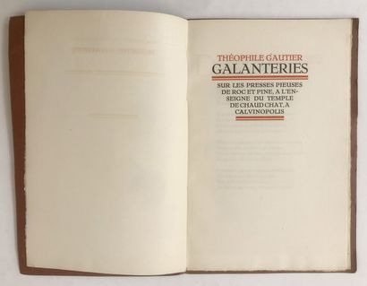 null Théophile GAUTIER. Galanteries. On the pious presses of rock and pine, at the...