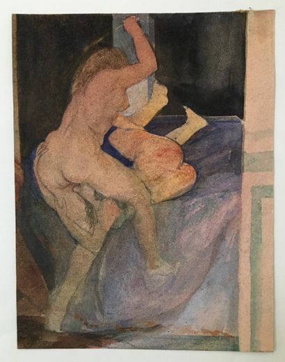null Jacques CANONICI (born in 1944). Nude studies, circa 1960. 4 watercolors and...