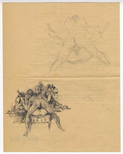 null [Jean MORISOT (1899-1967)] Jean de SAUTEVAL. Scenes of genre, 1930-1960. 8 pencil...