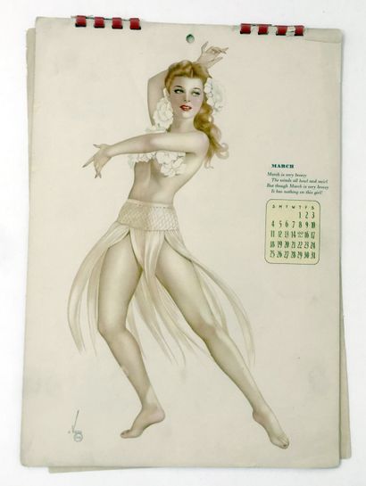 null VARGA (S). 3 (incomplete) calendars for Esquire of this artist who became famous...