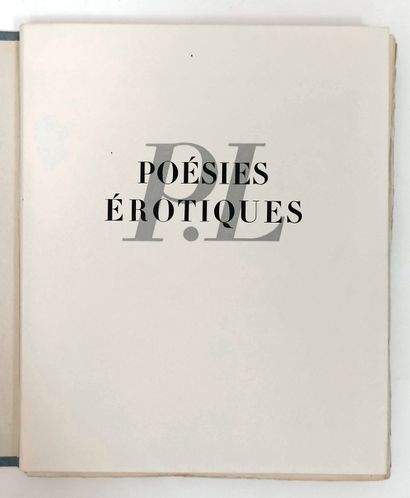 null Pierre LOUŸS - Marcel VERTÈS. Erotic poems by a famous author, illustrated with...
