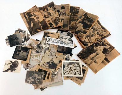 null PORNOGRAPHY. Genre scenes, circa 1920-1950. About a hundred silver prints and...