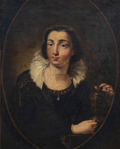 null École italienne du XVIIIe, suiveur de Lampi (1751-1830)
Portrait de femme en...