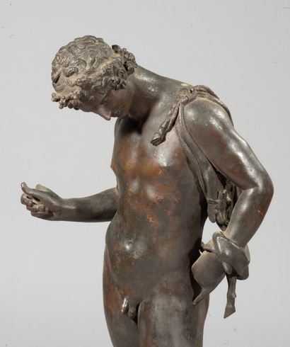 null «Dionysos ou Narcisse» en bronze
Italie, Naples, fin XIXe siècle
H. : 61 cm...