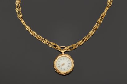 Necklace and watch in yellow gold, 750 MM,...