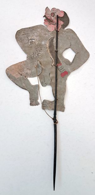 null BALI. Wayang Kulit, début xxe siècle. Marionnette articulée du théâtre d'ombre...