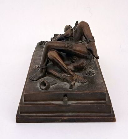 null [Artiste non identifié]. Divinités tantriques, France, vers 1900. Bronze, 15...