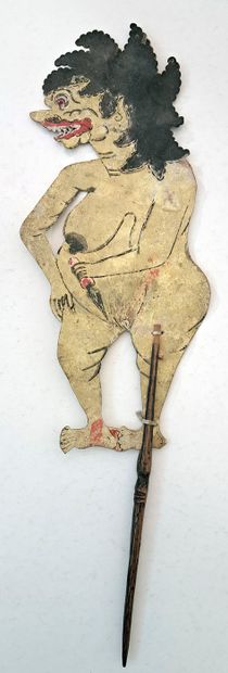 null BALI. Wayang Kulit, début xxe siècle. Marionnette du théâtre d'ombre de Bali...