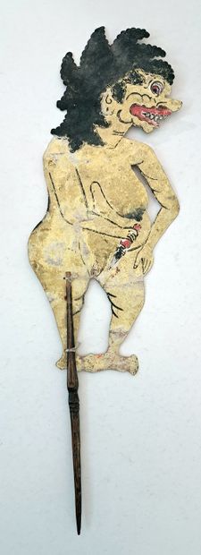 null BALI. Wayang Kulit, début xxe siècle. Marionnette du théâtre d'ombre de Bali...