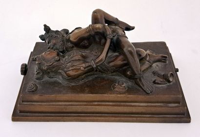 null [Artiste non identifié]. Divinités tantriques, France, vers 1900. Bronze, 15...