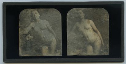 null STEREOSCOPIC DAGUERREOTYPE. Eugène DURIEU (1800-1874), attributed to. Study...