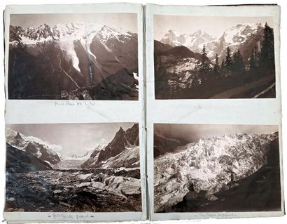 null SUISSE, Mont-Blanc et divers, vers 1910. 90 épreuves argentiques d'époque collées...