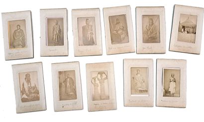 null SENEGAL. Slavery, circa 1860. 11 albumen prints, carte-de-visite format, 10.6...