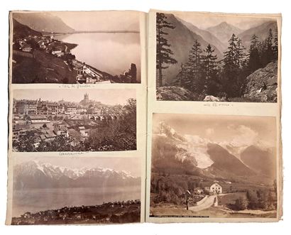 null SWITZERLAND, Mont Blanc and others, circa 1910. 90 vintage silver prints glued...