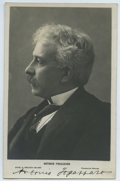 null Antonio FOGAZZARO (1842-1911), Italian writer. Vintage silver print, 14 x 9...
