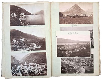 null SUISSE, Mont-Blanc et divers, vers 1910. 90 épreuves argentiques d'époque collées...
