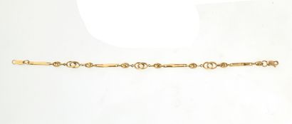 Bracelet en or jaune, 750 MM, fermoir mousqueton,...