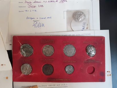 null Set of 9 collector's coins including antique and medieval replicas, two with...