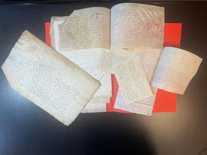 null [OLIVIER family]7 documents. 1559-1589. Pièces sur vélin oblong François OLIVIER....