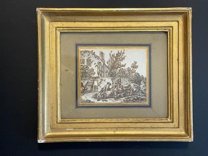 null Jean Georges Wille (1715-1808)
Country scene 
Pen, brown ink and gray wash
10.5...