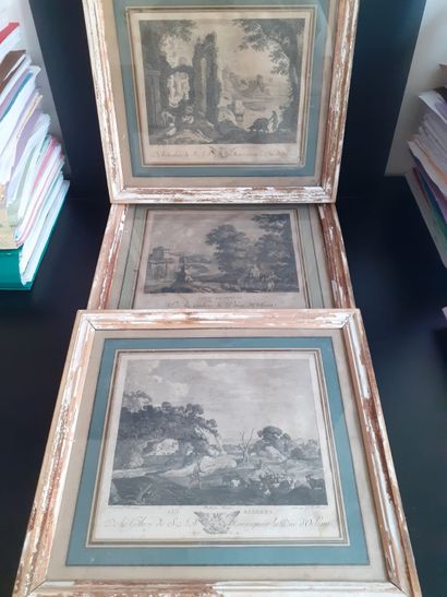 null A small lot of engravings including two engravings from the "le bon genre" series,...