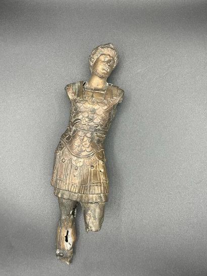 null Metal statuette (lead?), featuring a bearded Roman emperor, probably Marcus...