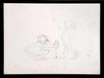 null Louis MITELBERG, known as TIM (1919-2002). 2 inks on paper, 43.5 x 55 cm. Game...
